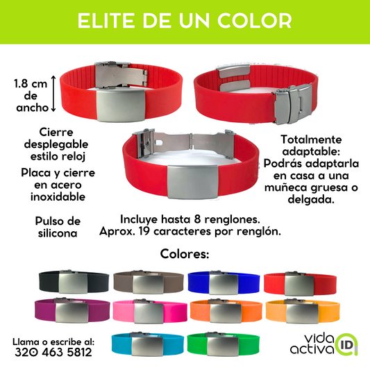1. Pulsera ELITE DE UN COLOR